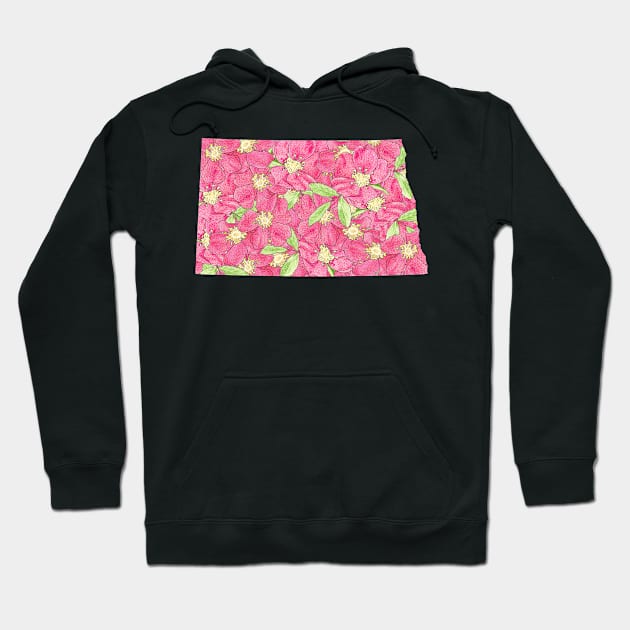 North Dakota in Flowers Hoodie by UrsulaRodgers